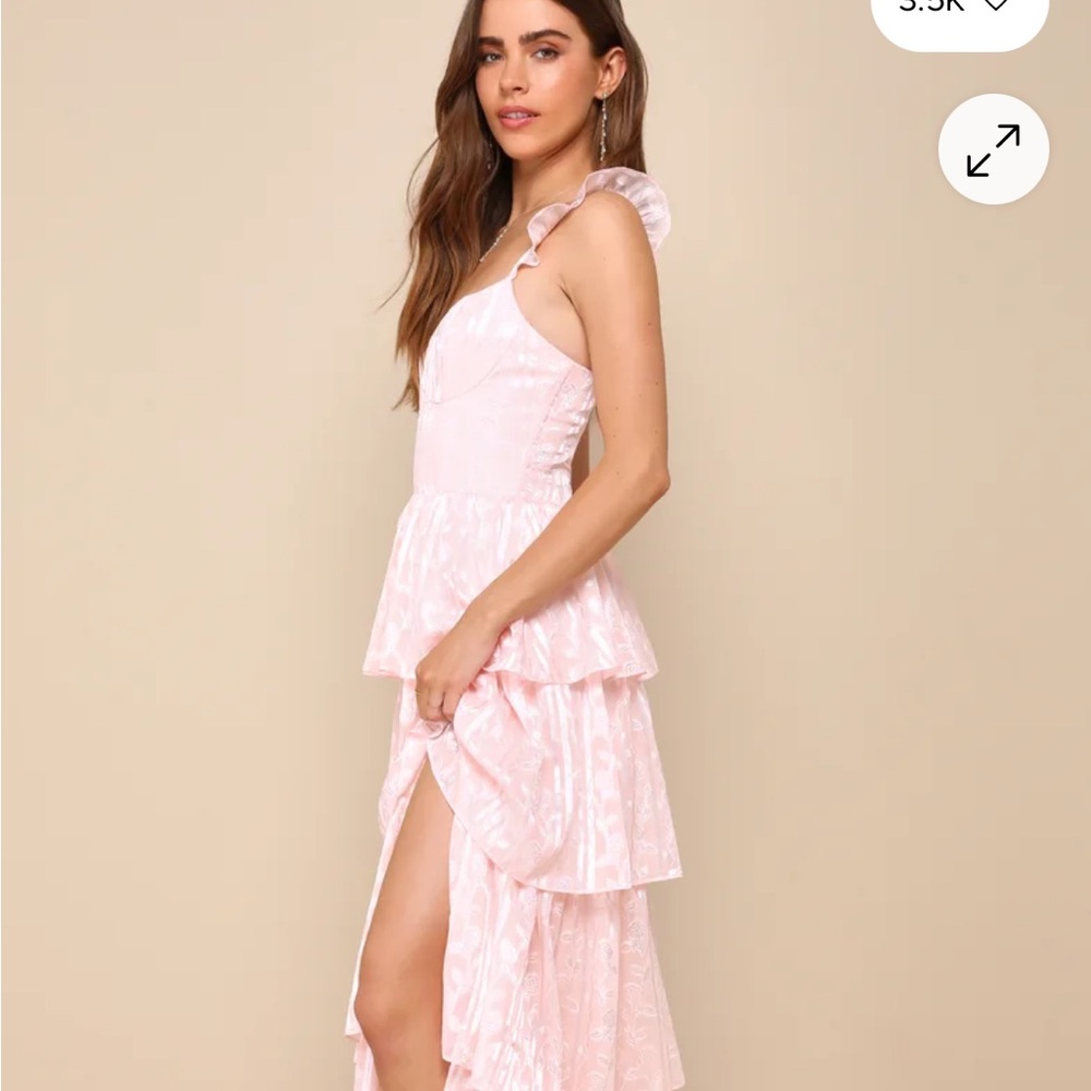Lulu's Blush Pink Tiered Maxi Dress